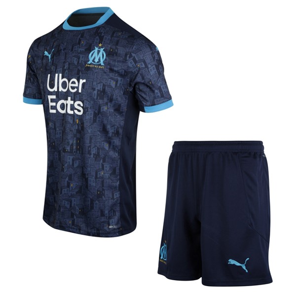 Maillot Football Marseille Exterieur Enfant 2020-21 Bleu